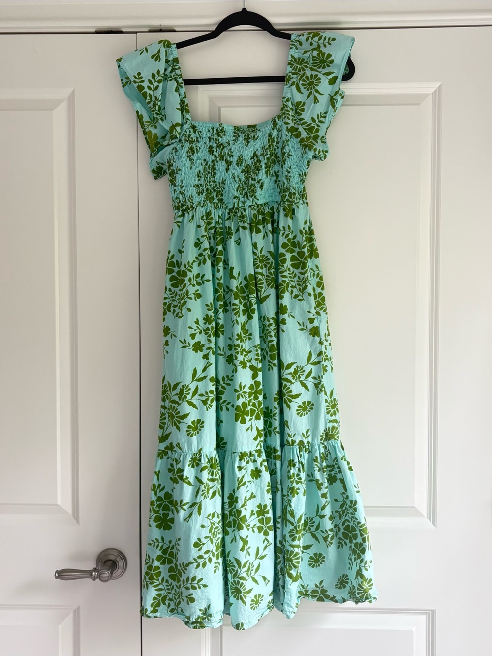 Olivia James The Label Brooke Dress – XS – Cottage Vine Blue & Green – Like New - Picture 4 of 11